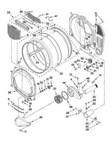 Bulkhead Parts Diagram and Parts List for MDG25PDAGW1  Maytag Dryer