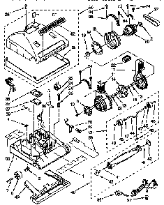 Nozzle And Motor Parts Diagram and Parts List for 1163036490C  Kenmore Upright Vacuum