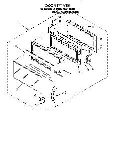 Door Diagram and Parts List for MHE11RDQ6  Maytag Microwave