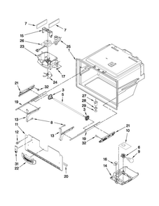 Freezer Liner Parts Diagram and Parts List for JFI2089WES4  Jenn-Air Refrigerator