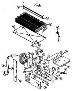 Unit Compartment & System (rtd2100cab/dh76a) (rtd2100cae/dh72a) (rtd2100cae/dh80a) (rtd2100cal/dh74a) (rtd2100caw/dh71a) Diagram and Parts List for RTD2100CAL DH72A Maytag Refrigerator