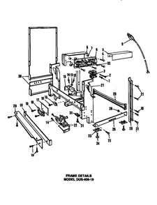 Frame Details 3 Diagram and Parts List for DUS-414-19  Maytag Dishwasher