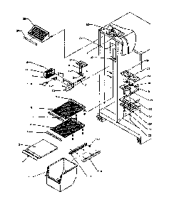 Fz Shelving And Ref Light Diagram and Parts List for 2599CIWEA-P1170601WL  Amana Refrigerator