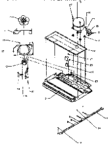 Compressor Compartment Diagram and Parts List for TXI21R-P1168006W  Amana Refrigerator