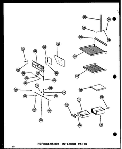 Refrigerator Interior Parts Diagram and Parts List for SDI22N-P60201-65W  Amana Refrigerator