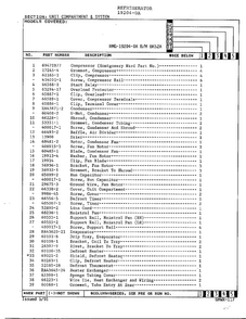 Unit Compartment And System Page 2 Diagram and Parts List for 19204-0A  Admiral Refrigerator