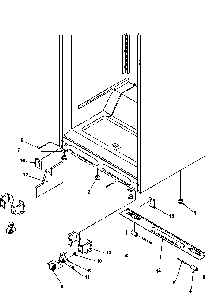 Cabinet Bottom Diagram and Parts List for TY18S4L-P1195307WL  Amana Refrigerator