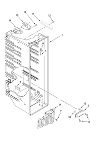 Refrigerator Liner Parts Diagram and Parts List for MSD2242VEB01  Maytag Refrigerator