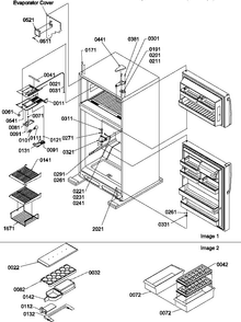 Door Hinges And Freezer Shelf Diagram and Parts List for TR25V2L-P1316101WL  Amana Refrigerator