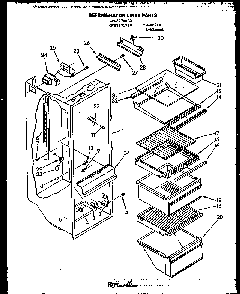 Refrigerator Liner Parts Diagram and Parts List for GFS207 MN01 Caloric Refrigerator