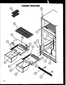 Cabinet Shelving Diagram and Parts List for TA18R2L-P1158306WL  Amana Refrigerator