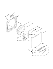 Door Parts Diagram and Parts List for MHW5500FC0  Maytag Washer