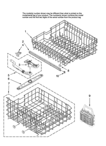 Upper And Lower Rack Parts Diagram and Parts List for ADB1500AWQ1  Amana Dishwasher