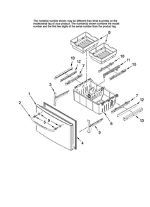 Freezer Door Parts Diagram and Parts List for 7MI2569VEM10  Maytag Refrigerator