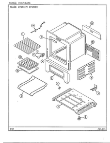 Oven/base Diagram and Parts List for DF253670  Magic Chef Range