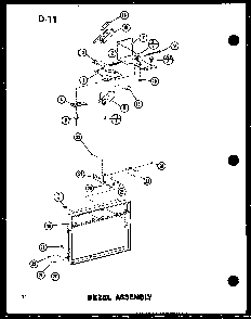Bezel Assembly Diagram and Parts List for RC-10SD P75750-4M Amana Microwave