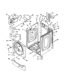 Cabinet Parts Diagram and Parts List for MDE28PDCGW0  Maytag Dryer