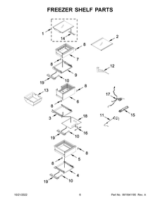 Freezer Shelf Parts Diagram and Parts List for JBZFL18IGX10  Jenn-Air Freezer