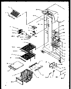 Freezer Shelving And Refrigerator Light Diagram and Parts List for SXD20NPW-P1162505WW  Amana Refrigerator