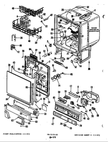Control Panel, Door & Tub Diagram and Parts List for DU80A-01  Magic Chef Dishwasher
