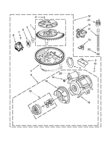 Pump And Motor Parts Diagram and Parts List for MDB7759SAB4  Maytag Dishwasher