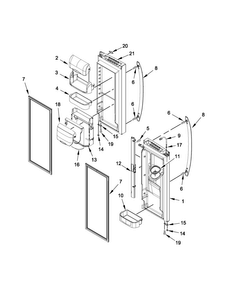 Refrigerator Door Parts Diagram and Parts List for MFI2269VEM9  Maytag Refrigerator