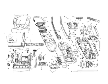 Complete Unit Diagram and Parts List for U5173900A  Hoover Upright Vacuum