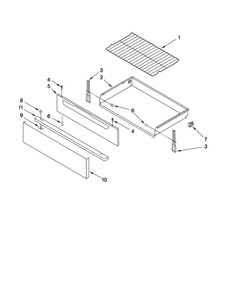 Drawer & Broiler Parts Diagram and Parts List for MER7662WT0  Maytag Range