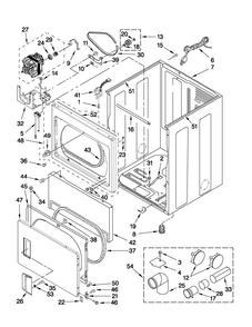 Cabinet Parts Diagram and Parts List for MGDX500XL1  Maytag Dryer