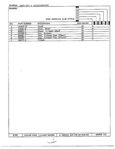 Shelves And Accessories Page 2 Diagram and Parts List for 50103-0A  Admiral Refrigerator