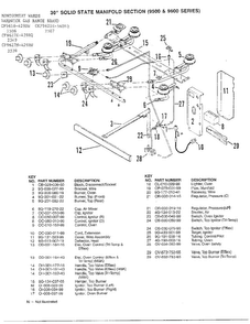 30" Solid State Manifold Diagram and Parts List for 2549  Hardwick Range