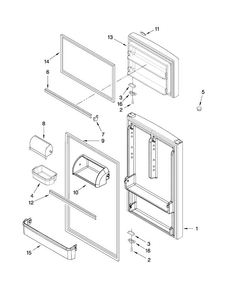 Door Parts Diagram and Parts List for M8RXDGFXB00  Maytag Refrigerator