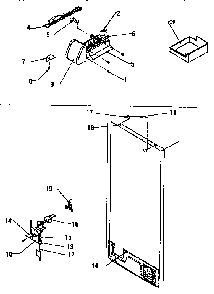 Factory Installed Icemaker Diagram and Parts List for TXI21R2-P1168012W  Amana Refrigerator