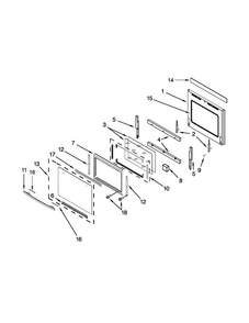 Oven Door Parts Diagram and Parts List for JMW2330WS02  Jenn-Air Microwave