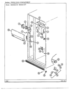 Fresh Food Compartment Diagram and Parts List for 621447  Admiral Refrigerator