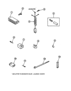 Power Cord And Terminals Diagram and Parts List for LW6163WM-PLW6163WMA  Amana Washer
