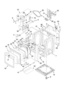 Cabinet Parts Diagram and Parts List for MEDB850YG1  Maytag Dryer