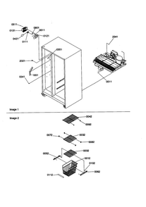 Freezer Shelves And Lights Diagram and Parts List for SCD23VBW-P1315305WW  Amana Refrigerator