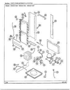 Unit Compartment And Systems Diagram and Parts List for 671867  Admiral Refrigerator