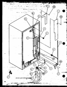 Back Of Unit (sbi20mw/p1120102ww) (sbd20mw/p1120201ww) Diagram and Parts List for SBI20M-P1120202W  Amana Refrigerator