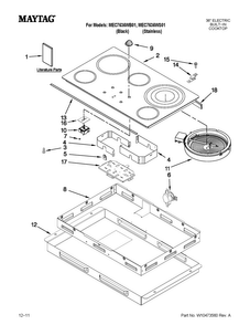 Cooktop Parts Diagram and Parts List for MEC7636WS01  Maytag Cooktop