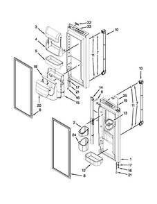 Refrigerator Door Parts Diagram and Parts List for JFI2089AEP13  Jenn-Air Refrigerator