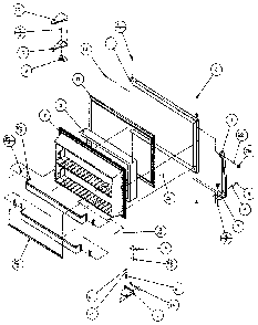 Freezer Door Diagram and Parts List for TX21R-P1157603W  Amana Refrigerator