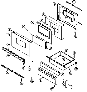 Door/drawer Diagram and Parts List for 6498VVA  Magic Chef Range