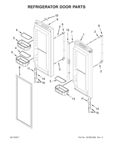 Refrigerator Door Parts Diagram and Parts List for JFC2290REP00  Jenn-Air Refrigerator