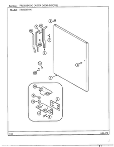 Fresh Food Outer Door Diagram and Parts List for HMG211496  Admiral Refrigerator