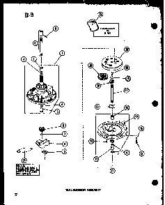 Transmission Assembly Diagram and Parts List for TAA800 P75751-7W Amana Dryer