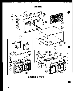 Exterior Parts Diagram and Parts List for 615-2J P54720-1R Amana Air Conditioner