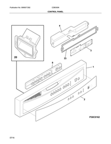 Control Panel Diagram and Parts List for CDB350NB7B  Crosley Dishwasher