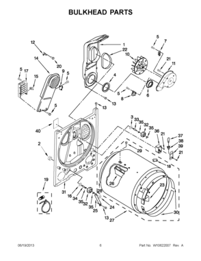 03 - BULKHEAD PARTS Diagram and Parts List for YNED4700YQ1  Maytag Dryer